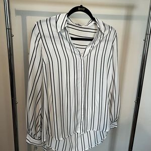 Express Button Up High Low Blouse with Fun wrist detail